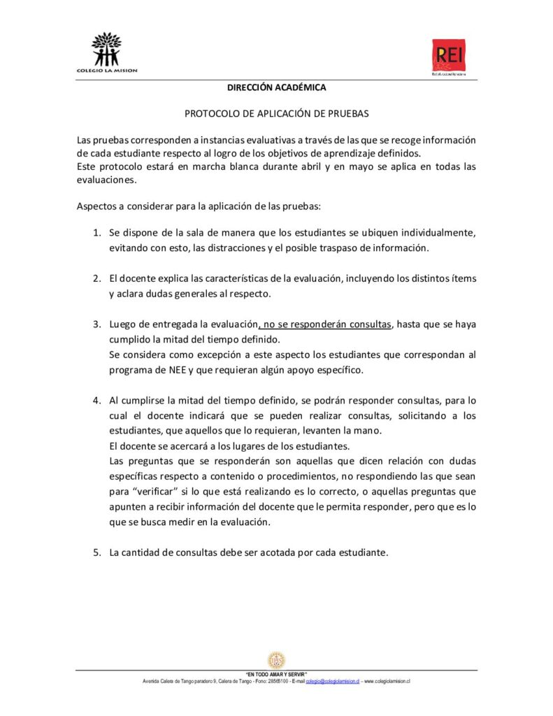 Protocolo Aplicación Pruebas
