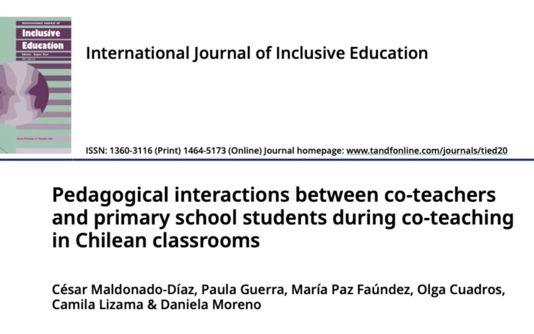 Nuestra Profesora, Daniela Moreno, publica en revista internacional de educación inclusiva